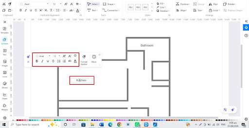 label floor plan elements