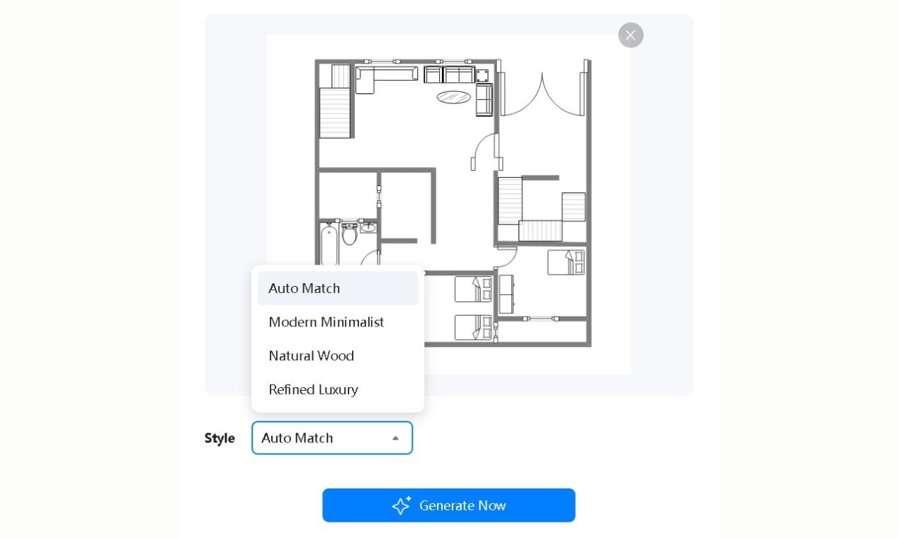 Style dropdown-generate now button
