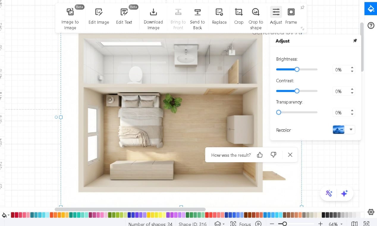 EdrawMax-AI-generated 3D floor plan