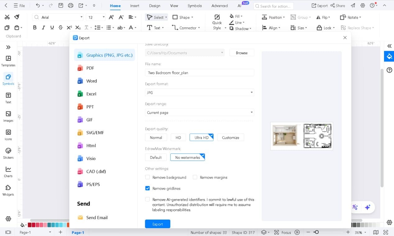 EdrawMax-Export dialog