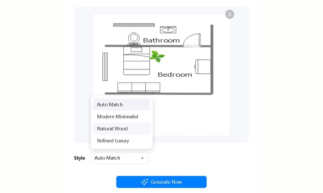 EdrawMax-Floor Plan to 3D style dropdown