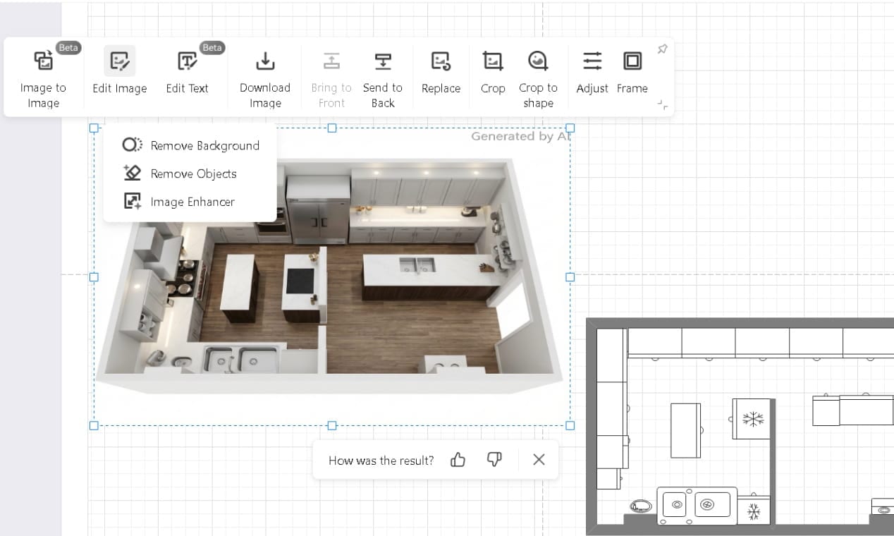 3D Room Design-AI-generated output on canvas