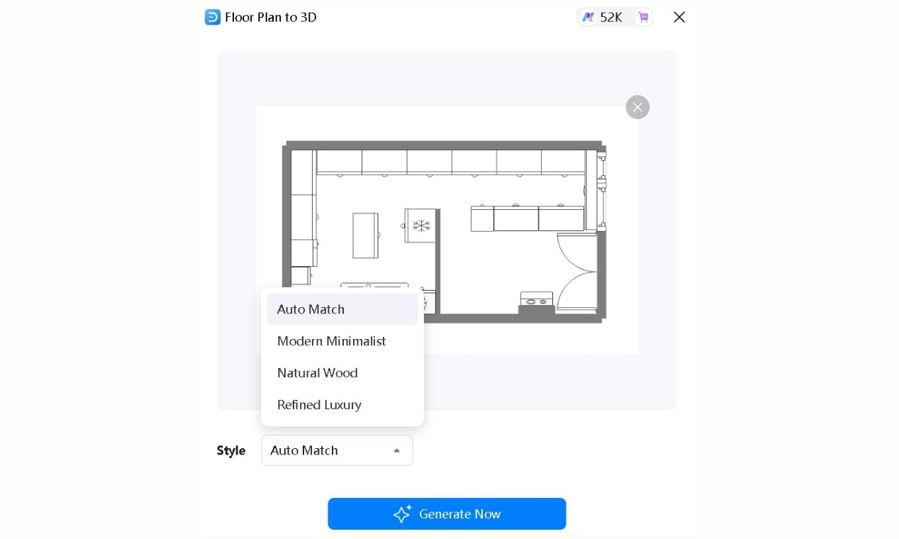Style Dropdown Menu-3D conversion options