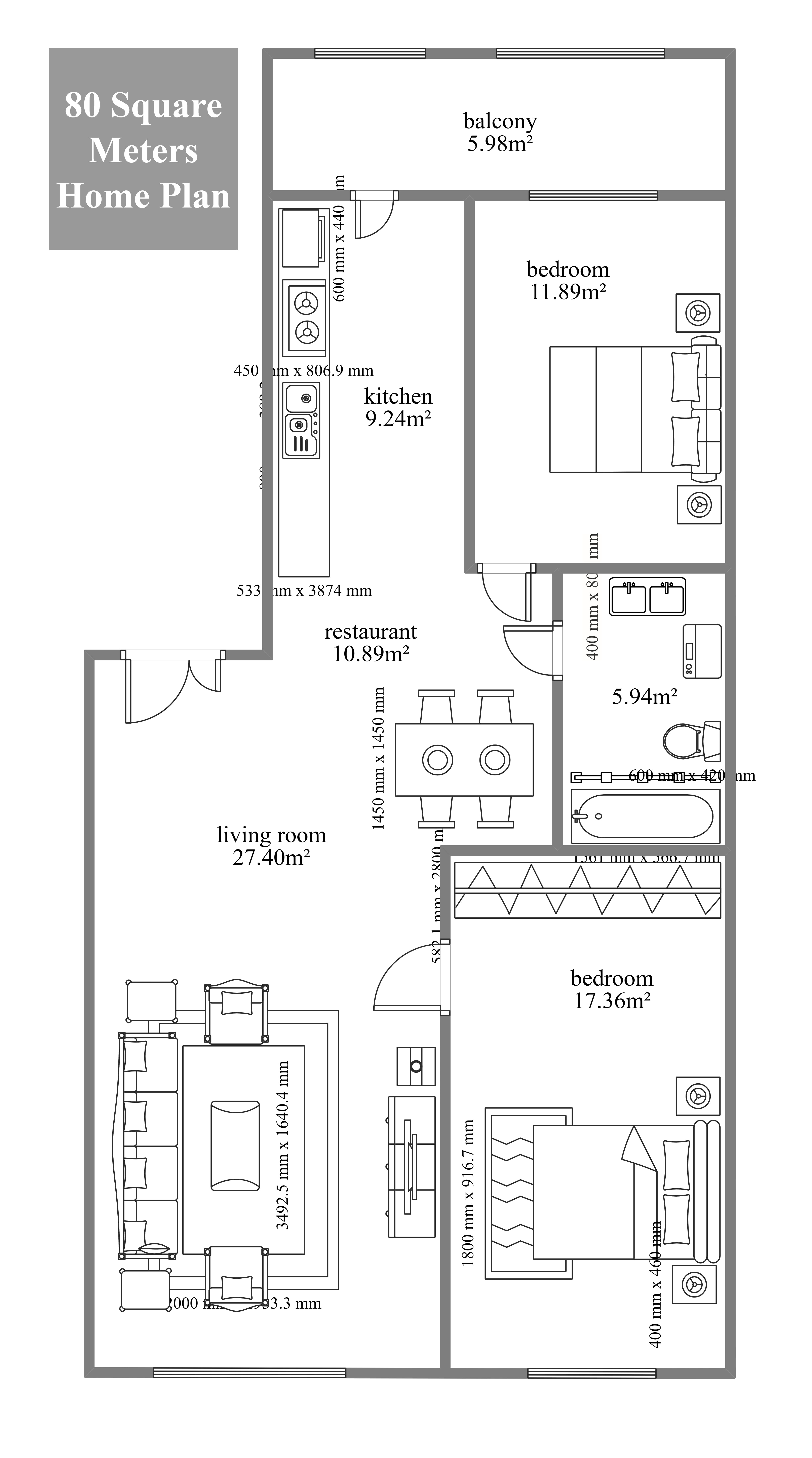 small house floor plan Work ID: 1002453 Eddx file