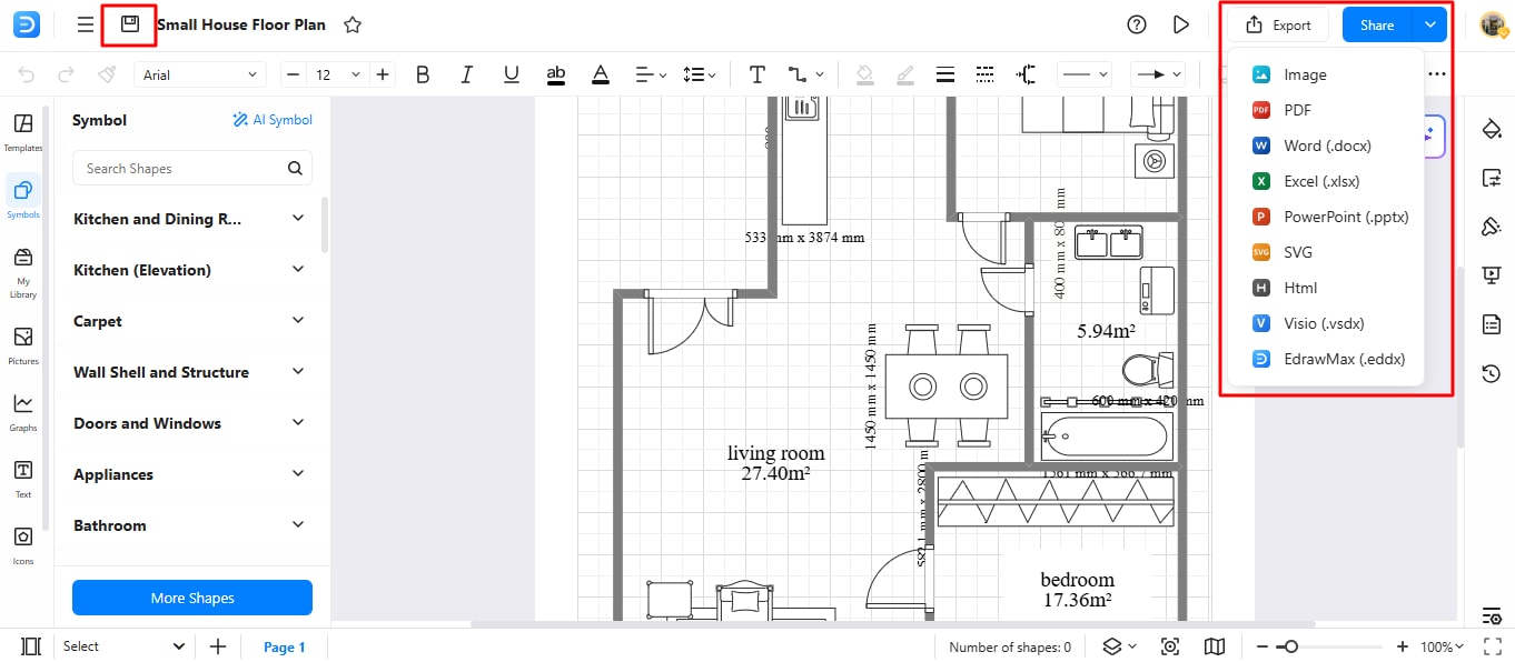 step 7 exporting floor plan file