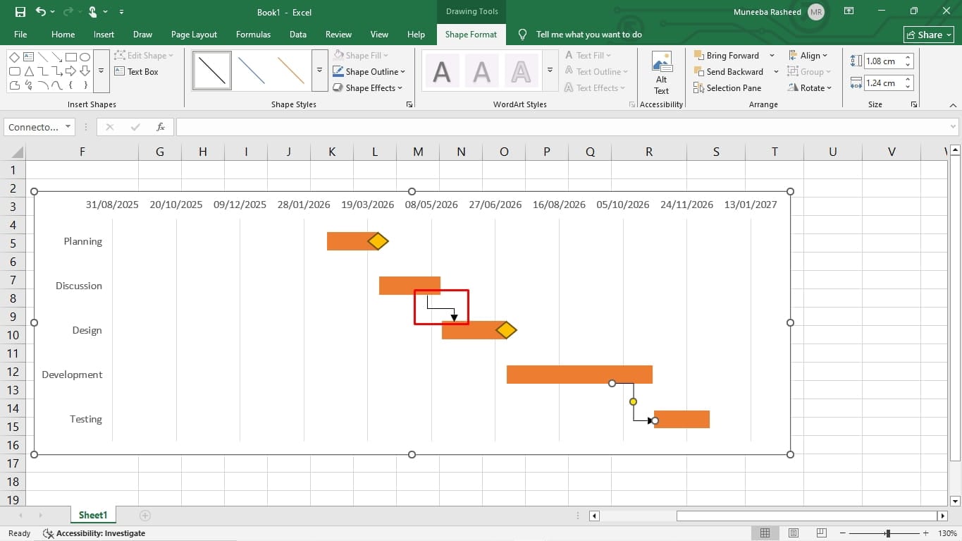 create an excel gantt chart
