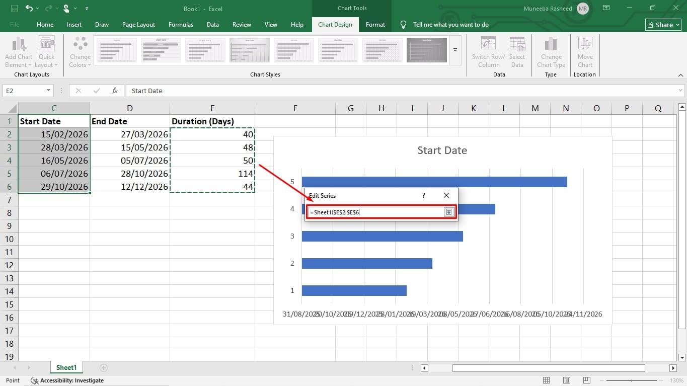 make a gantt chart in excel