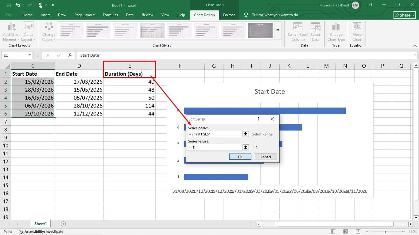 create a gantt chart in excel