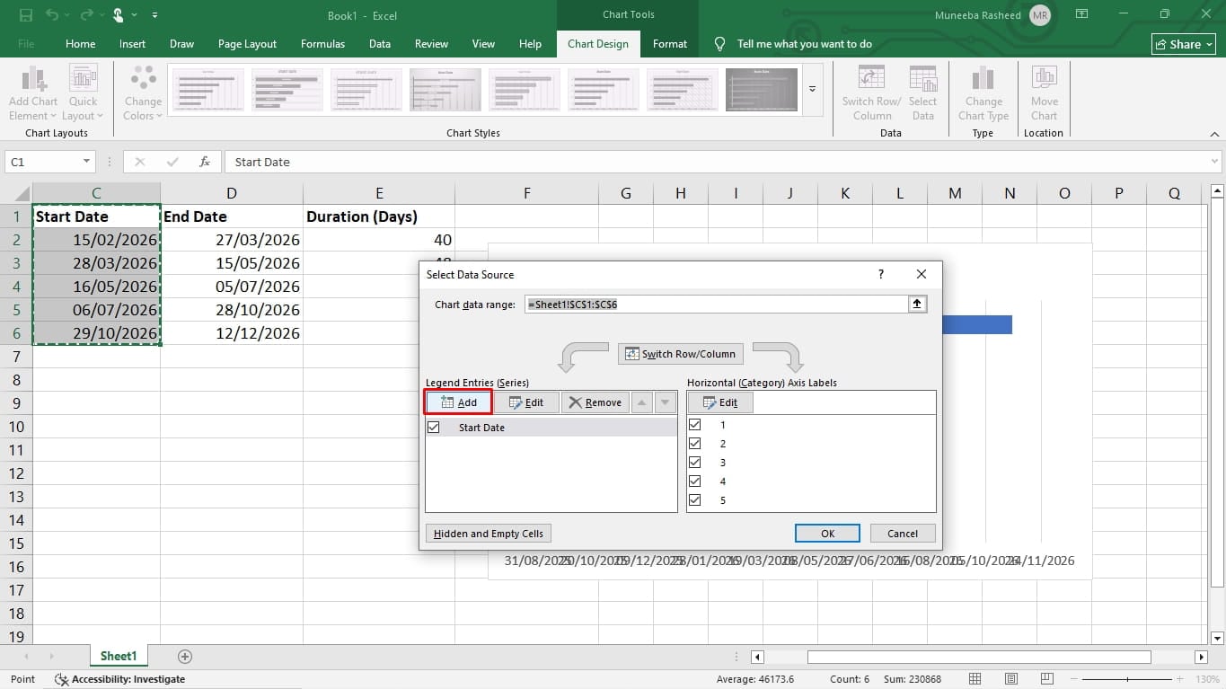 create a gantt chart in excel