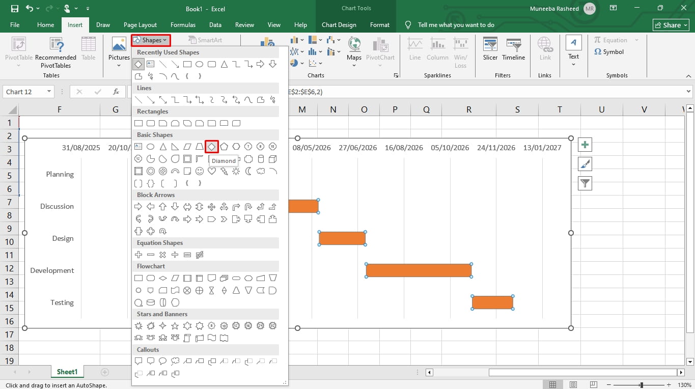 create a gantt chart excel