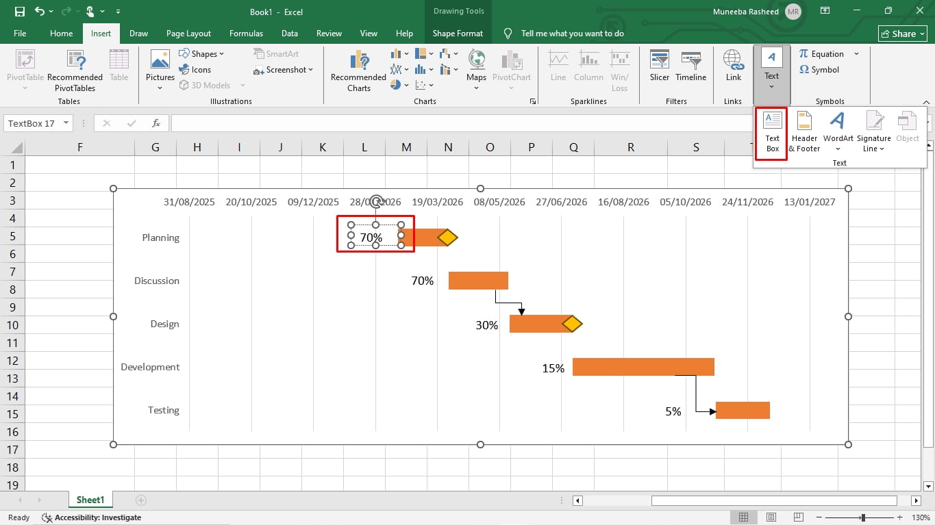 create a gantt chart in ms excel