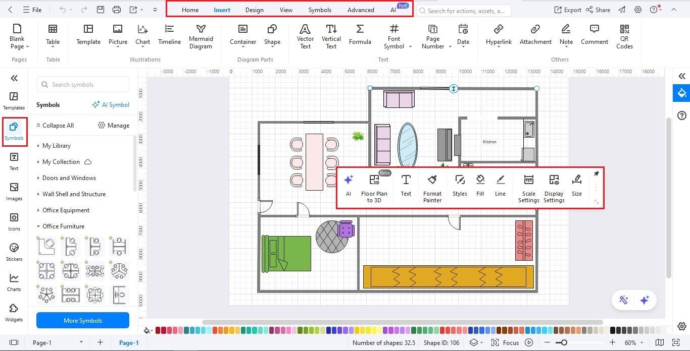 EdrawMax-2D-layout-customization