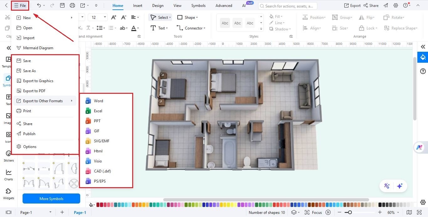 EdrawMax-saving-and-exporting-design