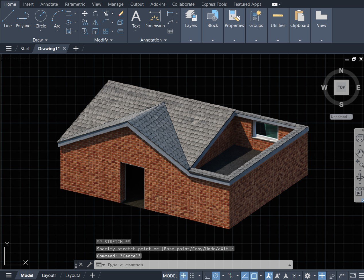 AutoCAD-gable-roof