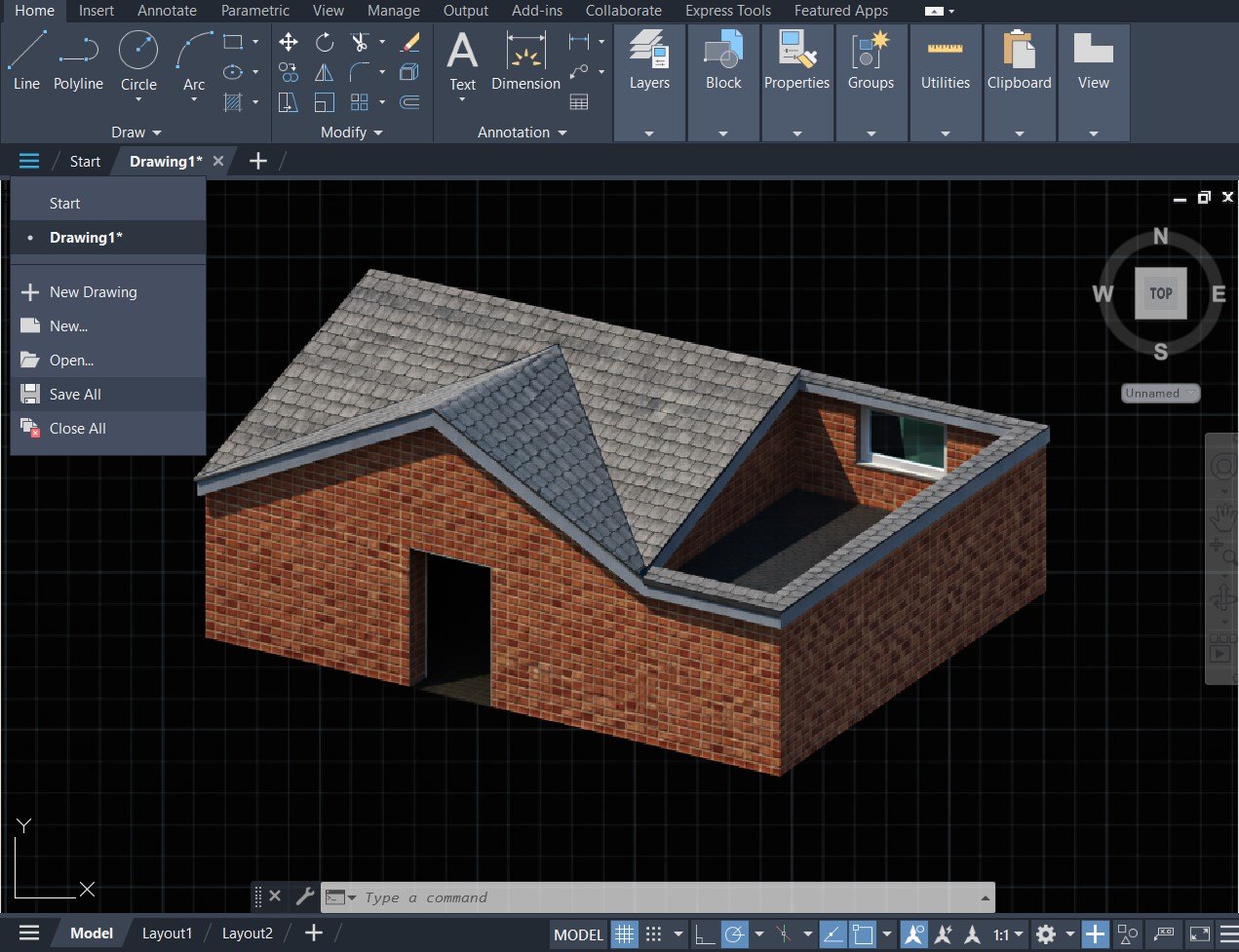 AutoCAD-rendered-house