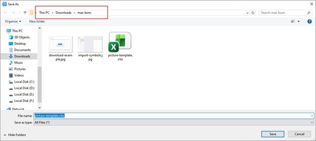 decide BOM example file location