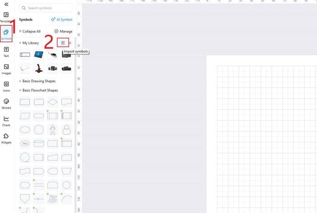 import symbols entrance
