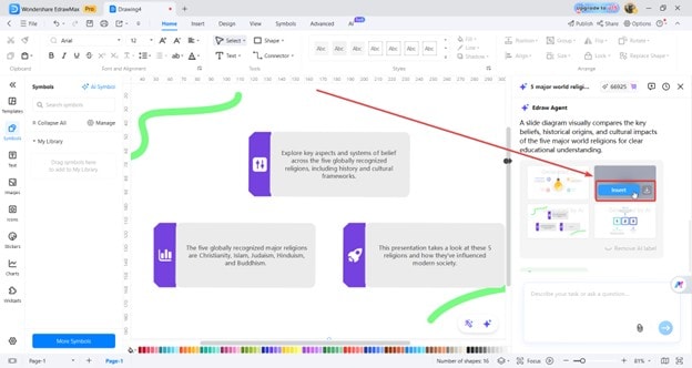 edrawmax insert slides