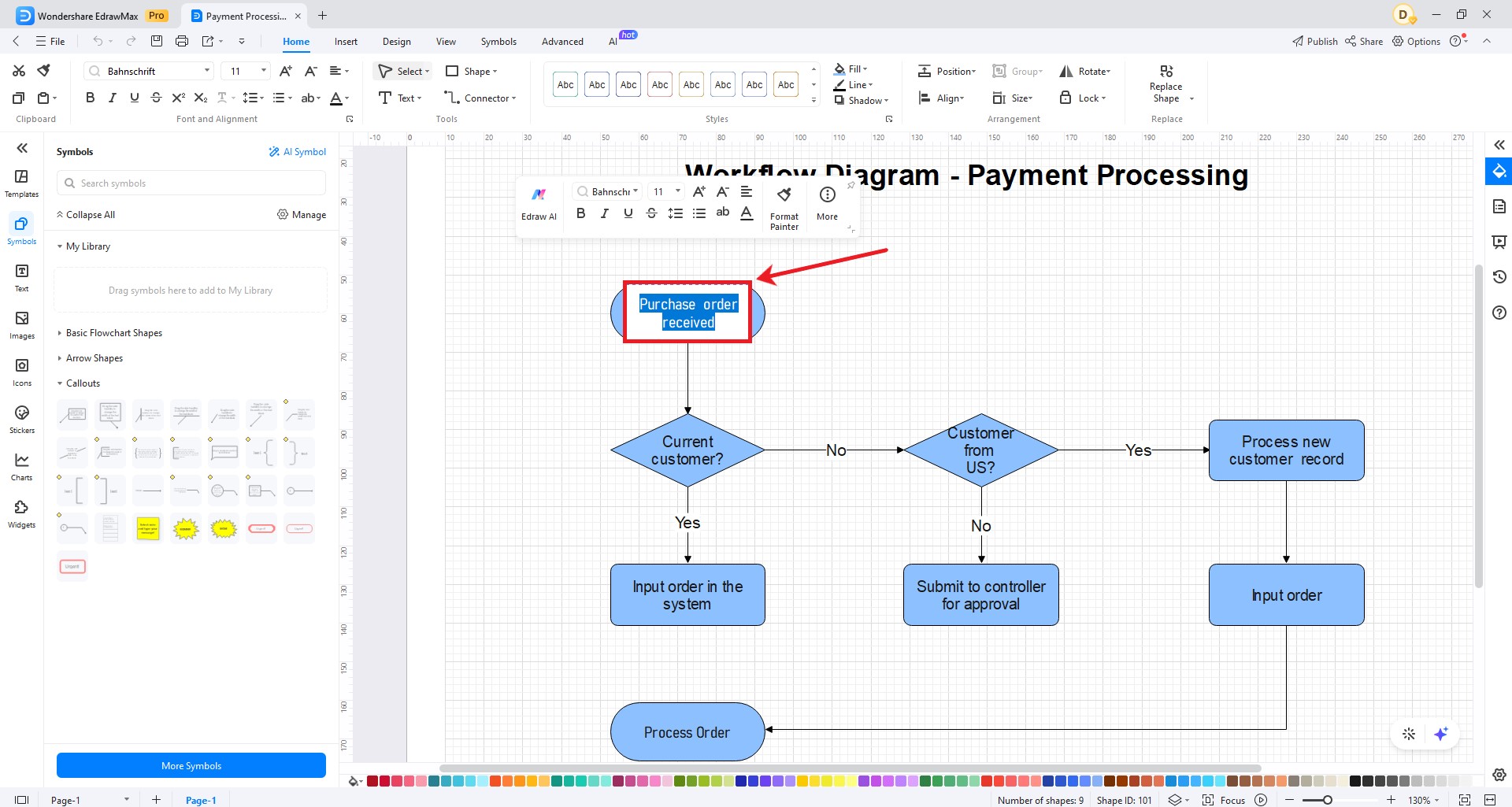 wondershare edrawmax flowchart
	template