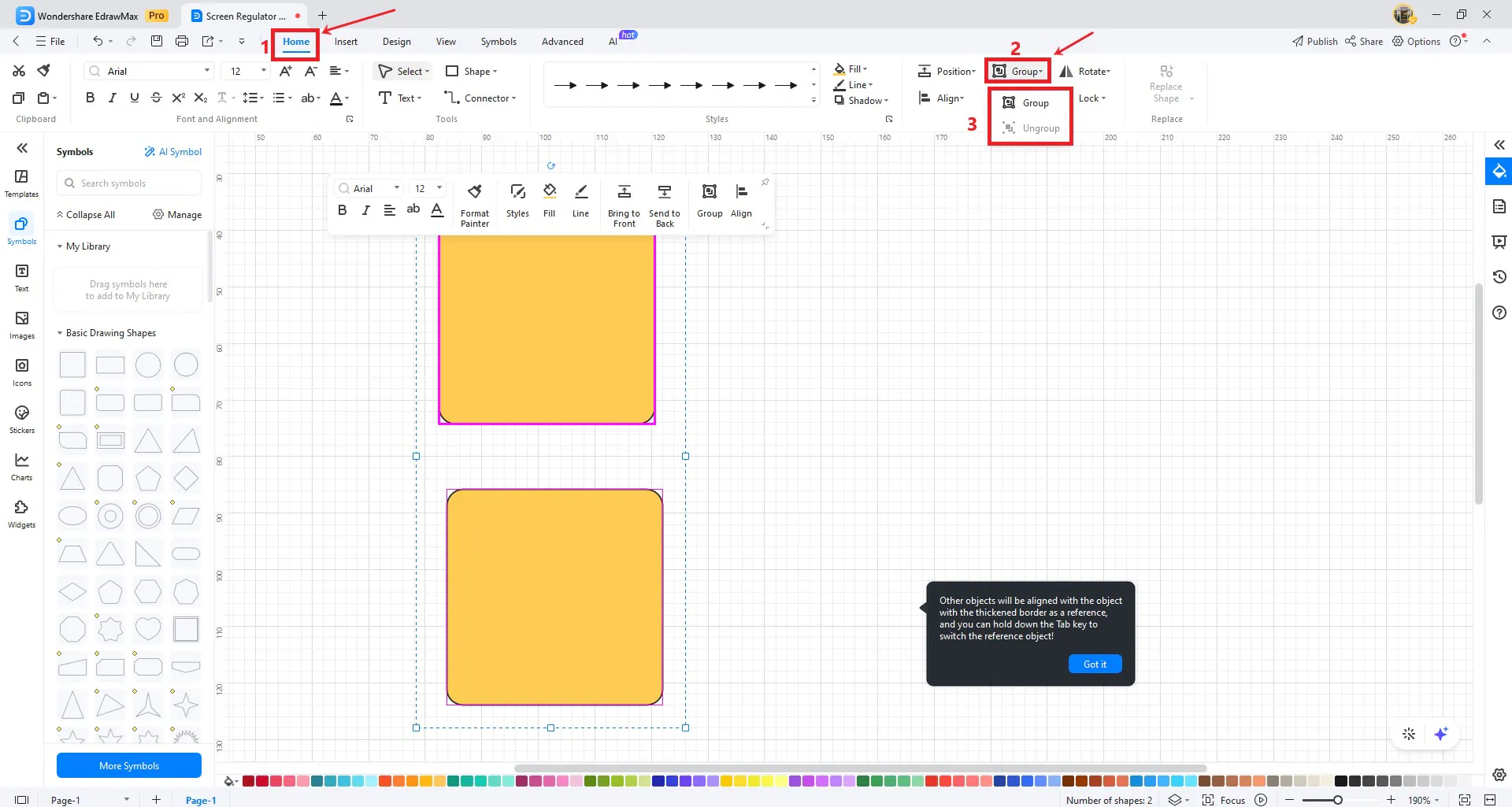 Change Shape Layout