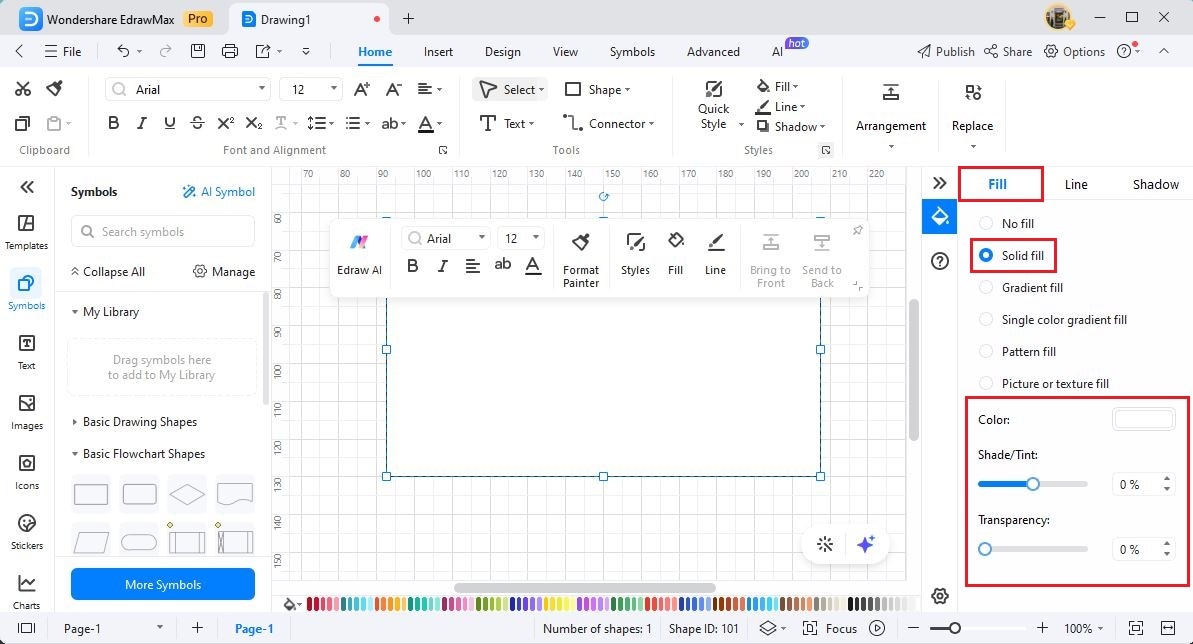 solid fill color option