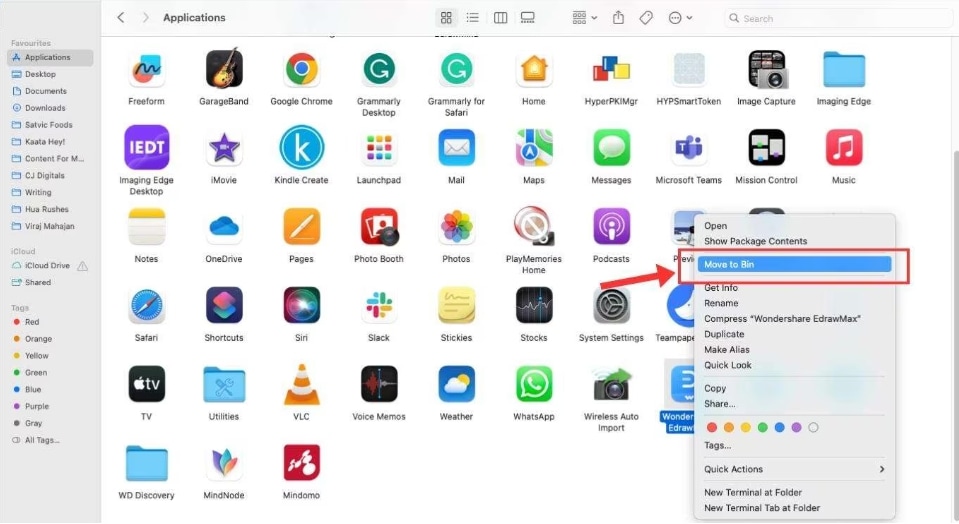 move to bin applications