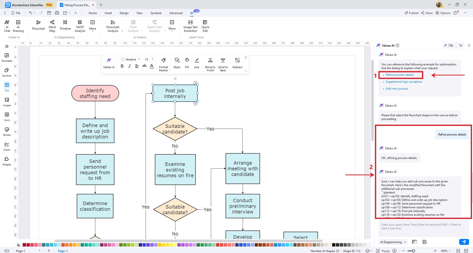 flowchart refine prcess details