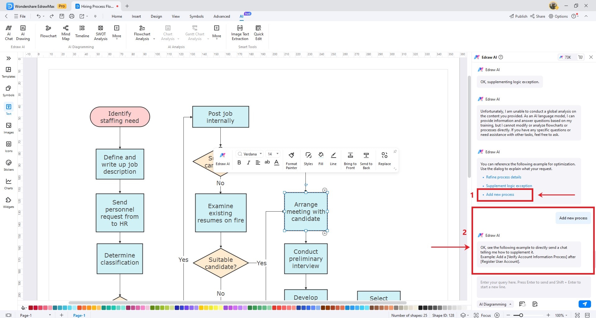 flowchart add new processes