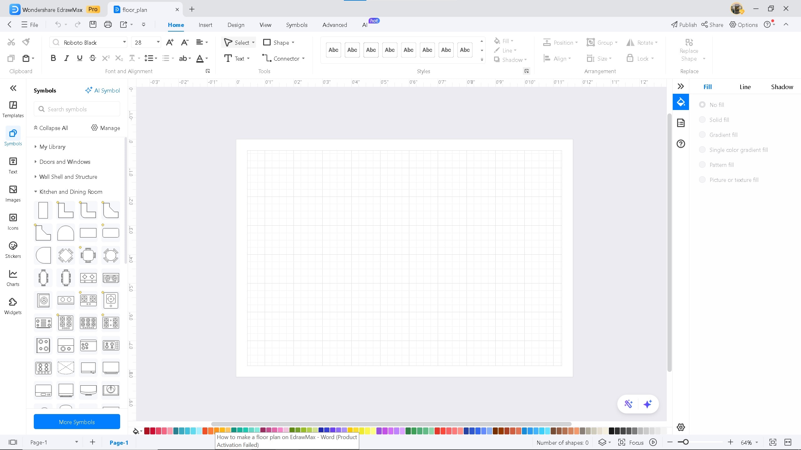 blank canvas on EdrawMax