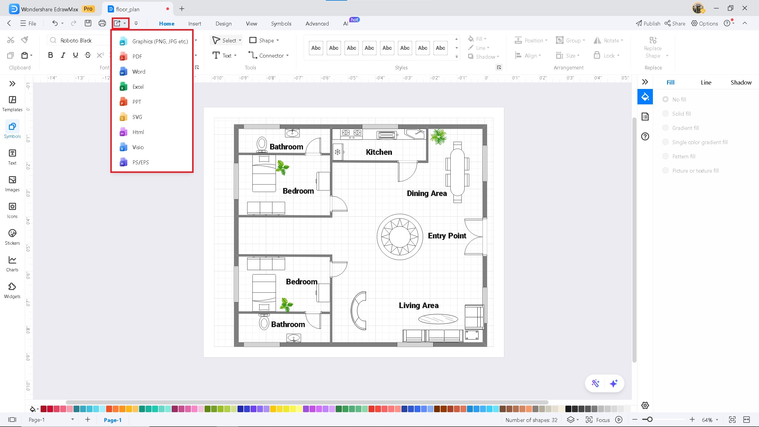 export option on EdrawMax