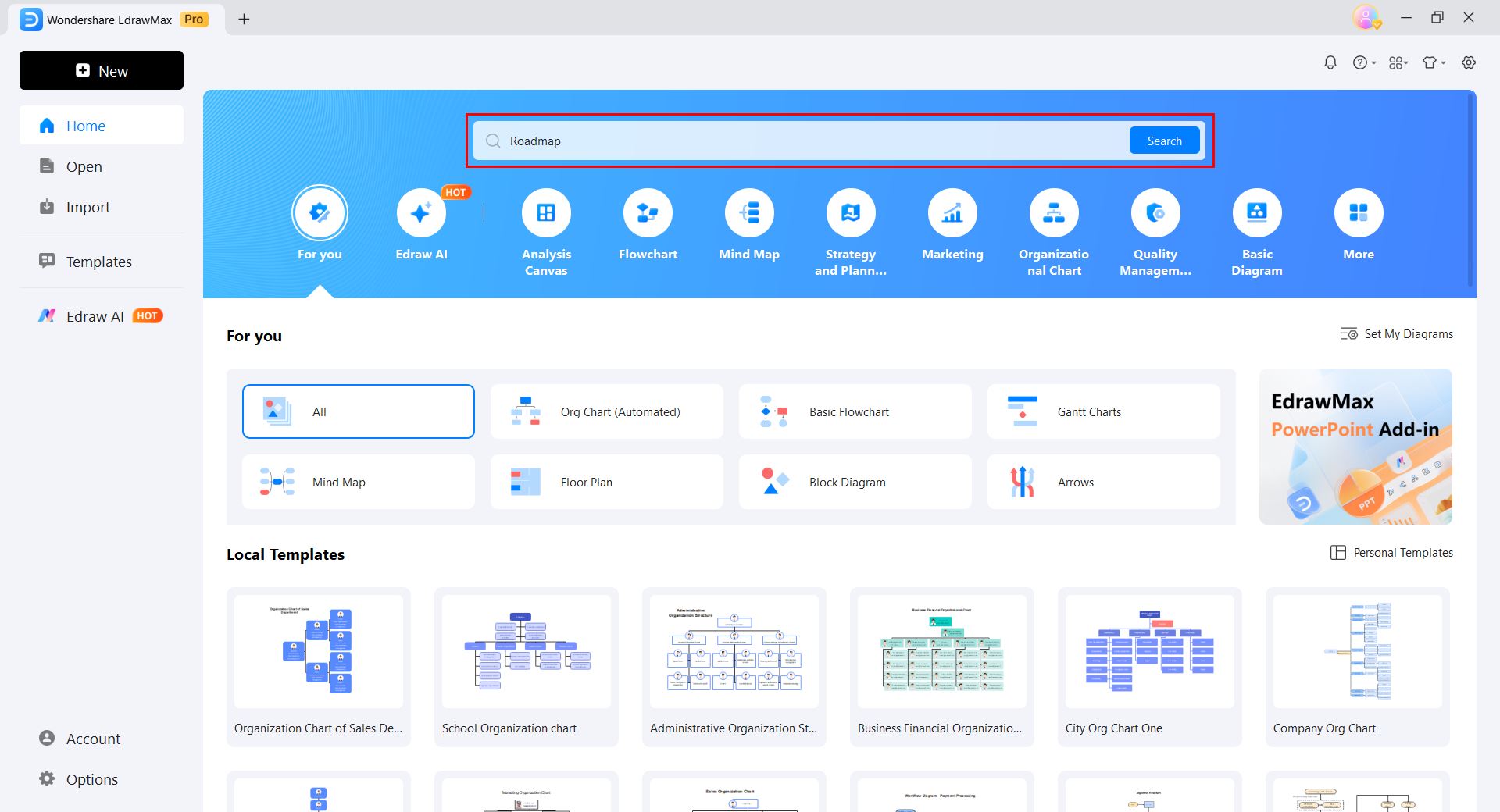 edrawmax search bar