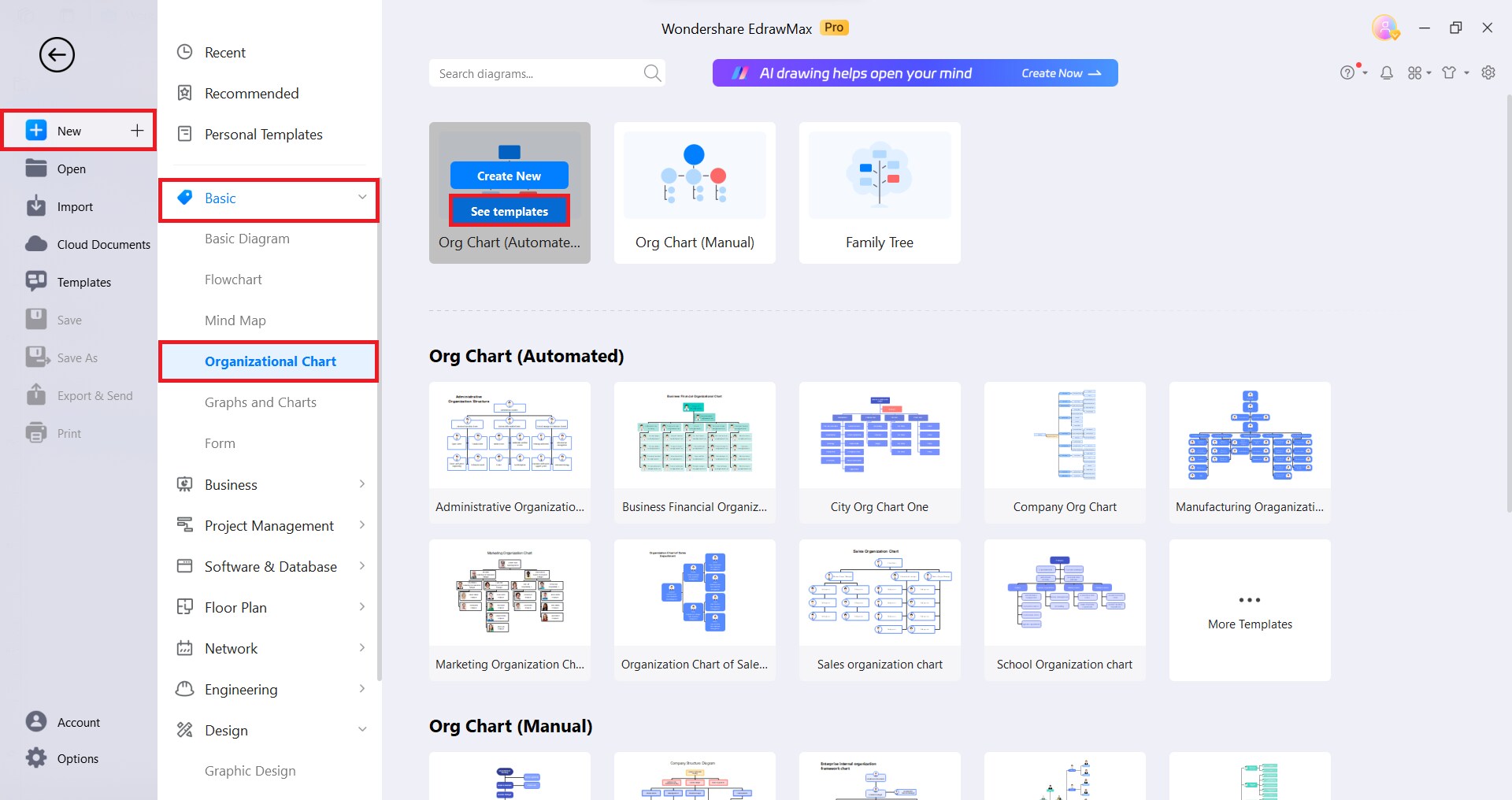 Create an Organizational Chart with a Template