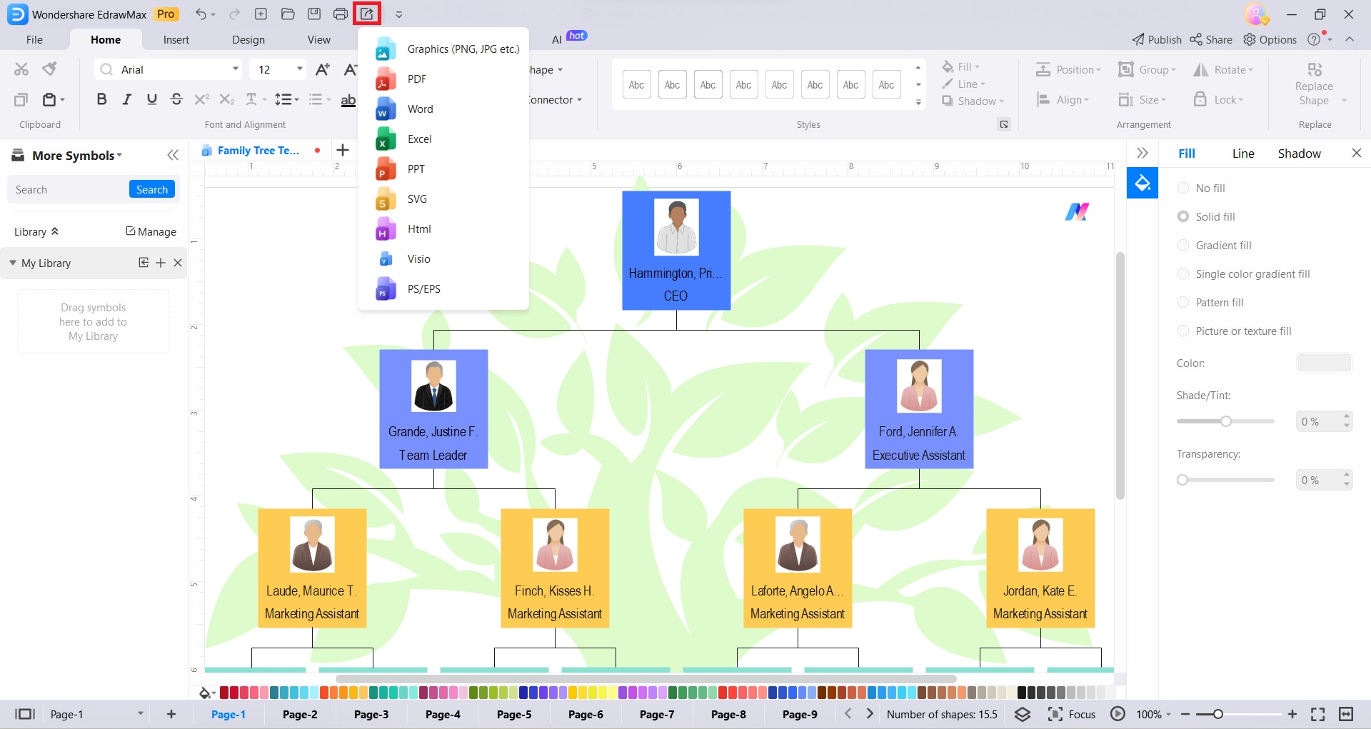 Create an Organizational Chart with a Template