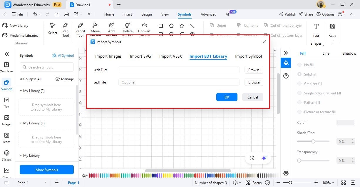 edrawmax import edt library as symbol