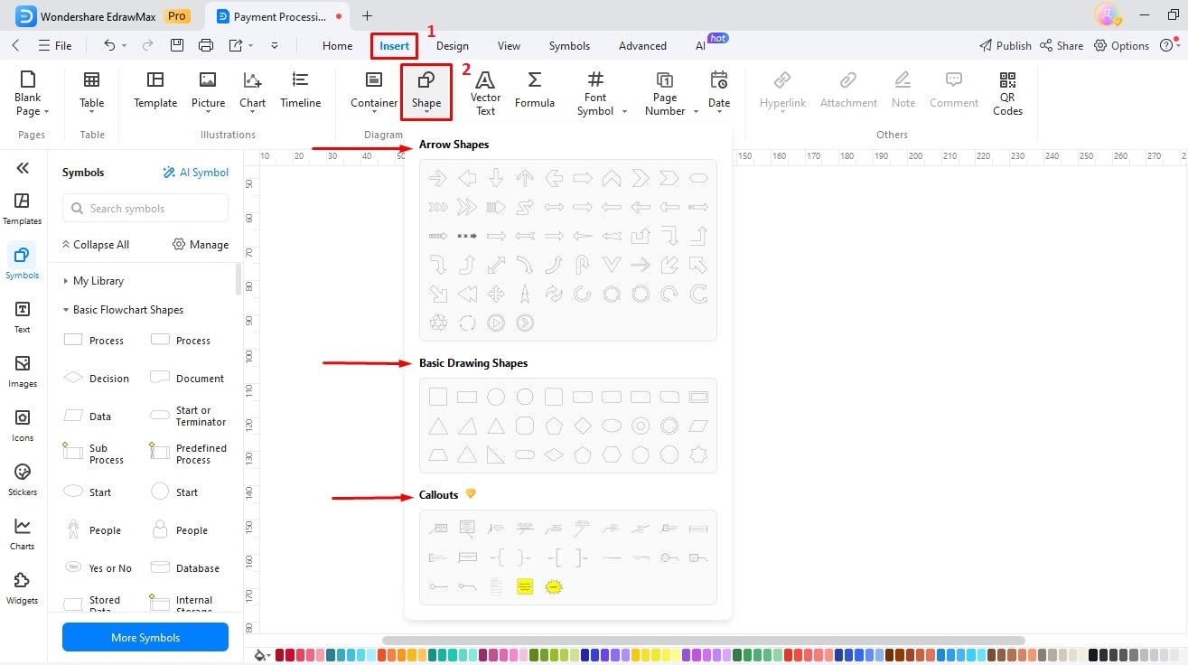 edrawmax add additional shape