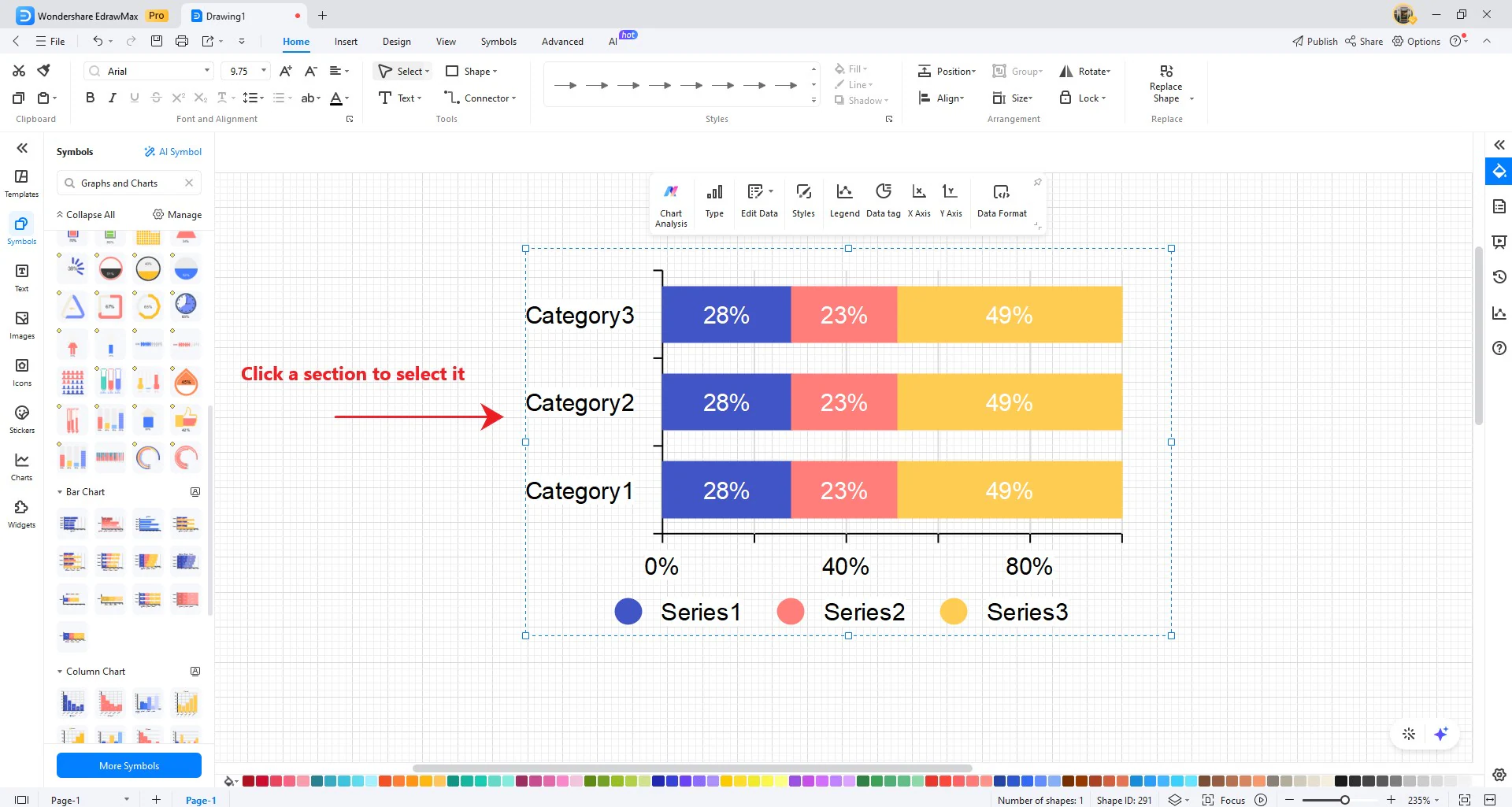 edrawmax select multiple shapes