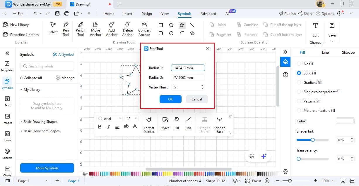 edrawmax add straight line