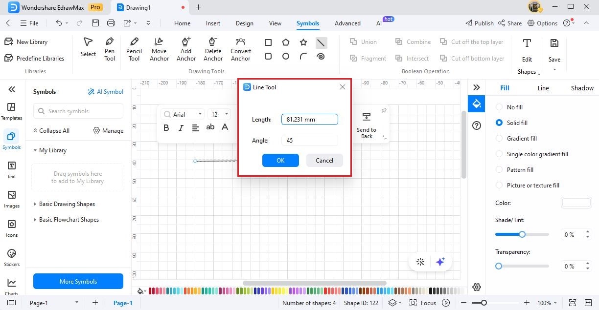 edrawmax add square with round corner