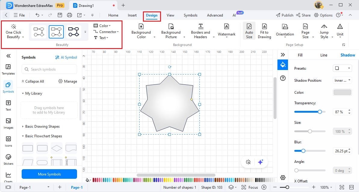 edrawmax theme format one click beauty