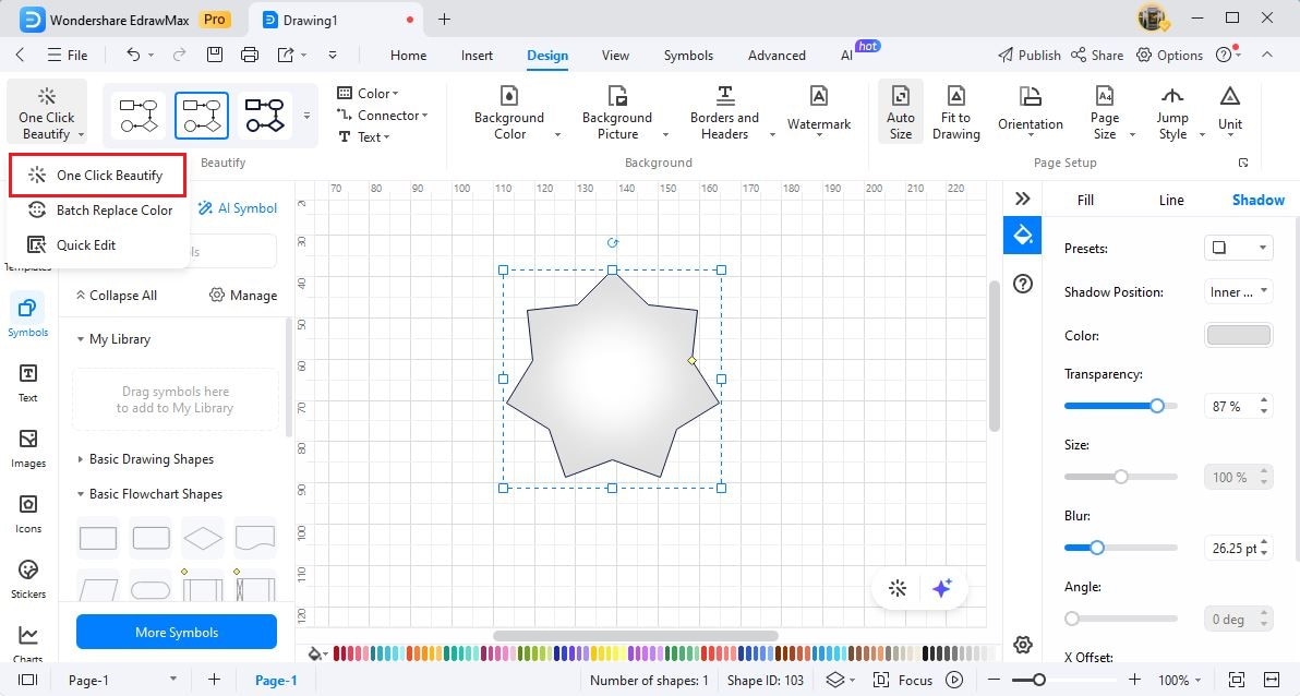 edrawmax theme format one click beautify