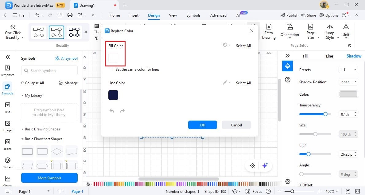 edrawmax theme format one click replace color