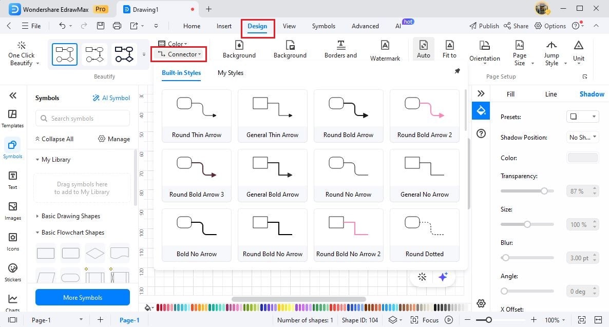 edrawmax theme connector customized