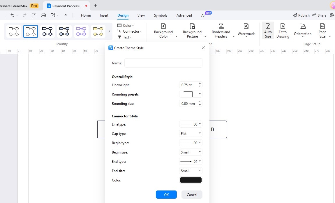 edrawmax create connector option