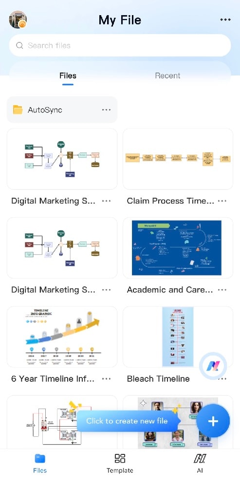 main mobile interface