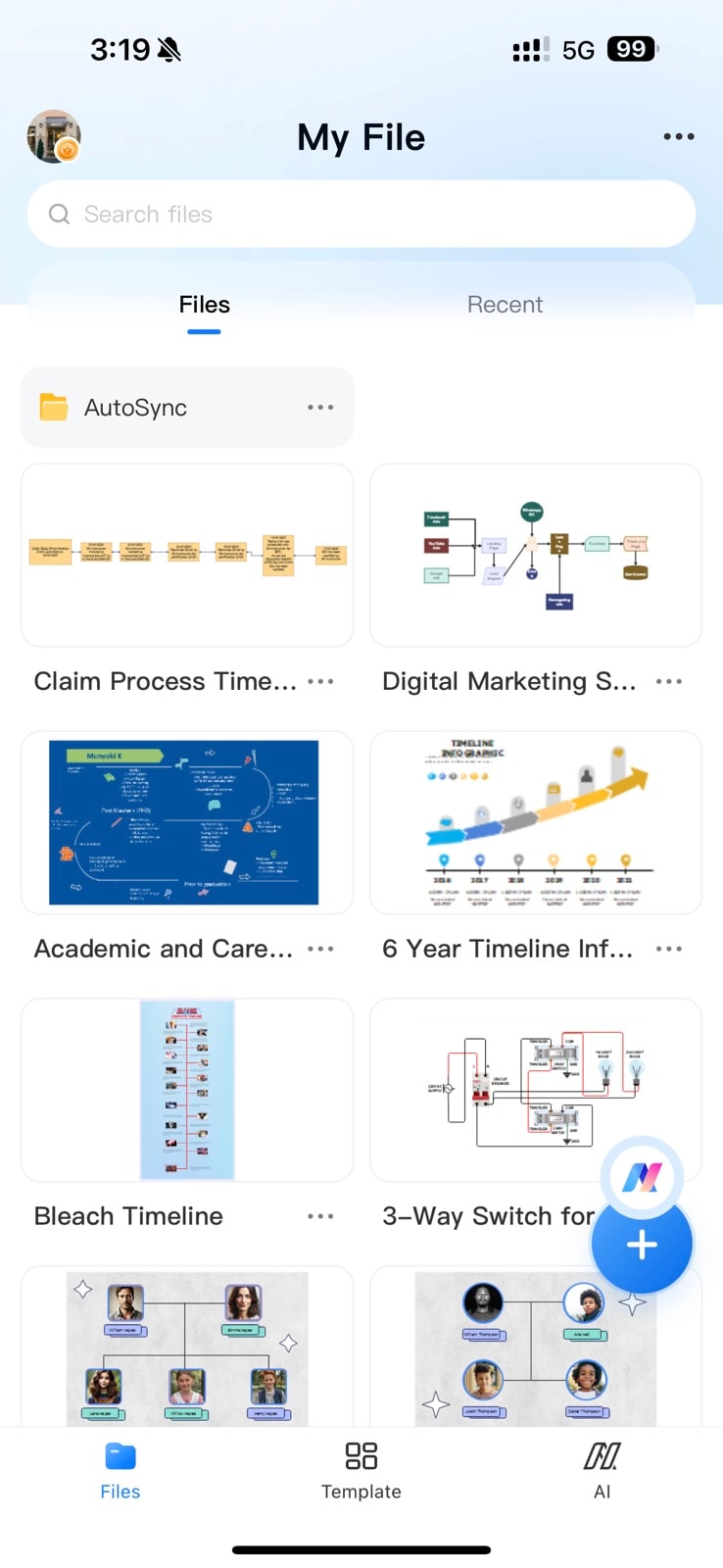 edrawmax mobile interface