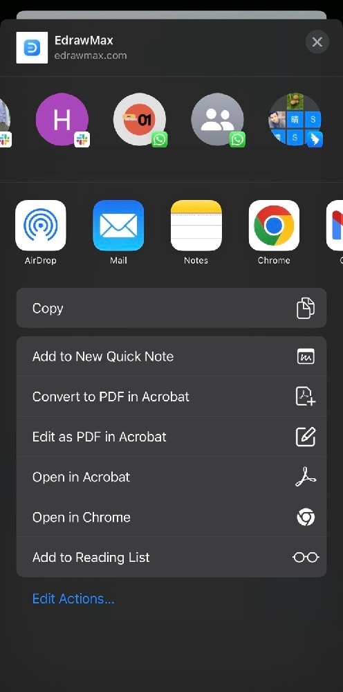 EdrawMax sharing options