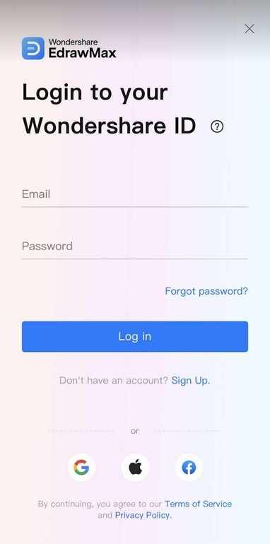 EdrawMax login options