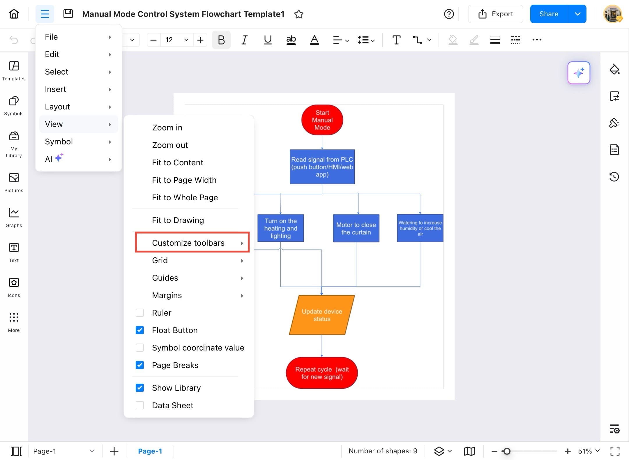 edrawmaxcustomization toolbar