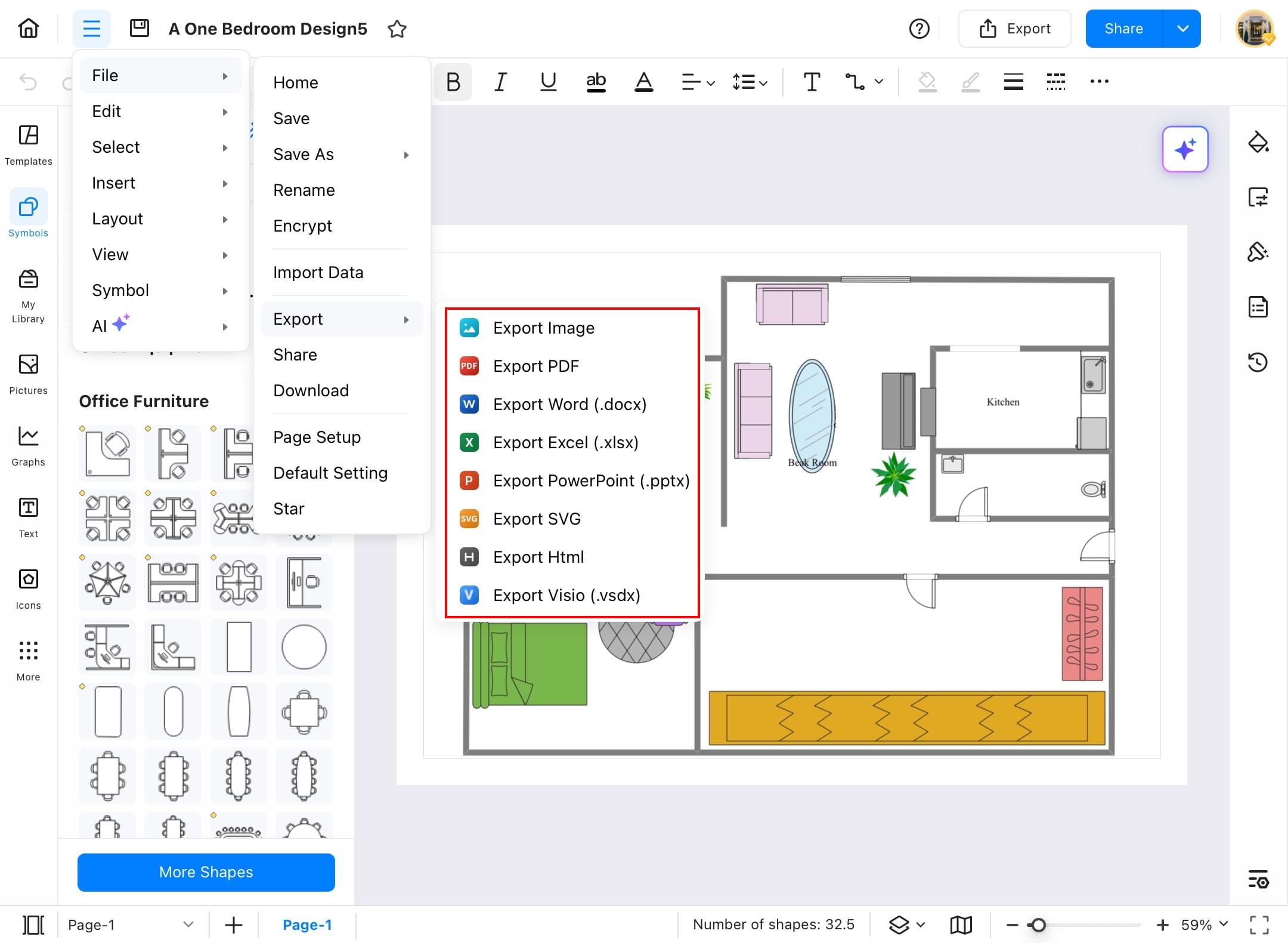 edrawmax export formats