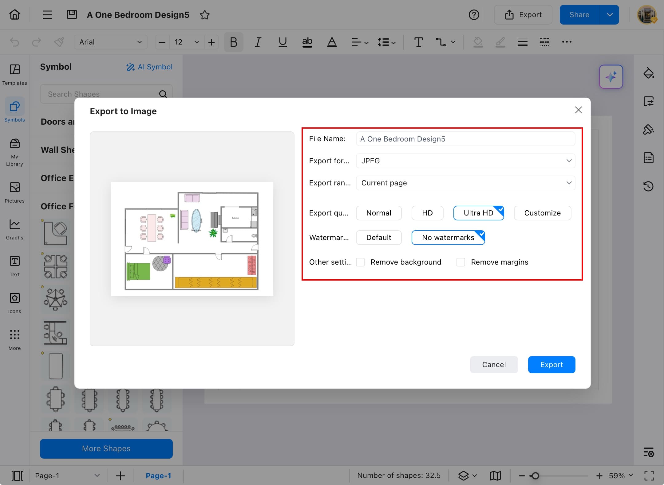 edrawmax export settings
